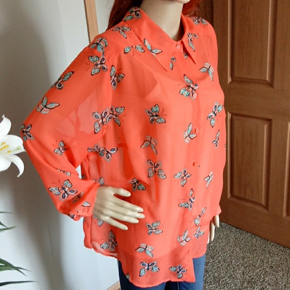 AGB Woman  Butterflies theme Shirt Sz 1X - Picture 6 of 8